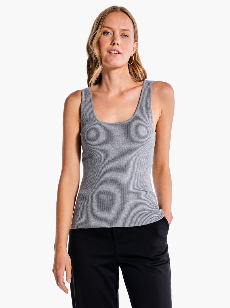 Woman Wears Rib Sweater Tank image number 0