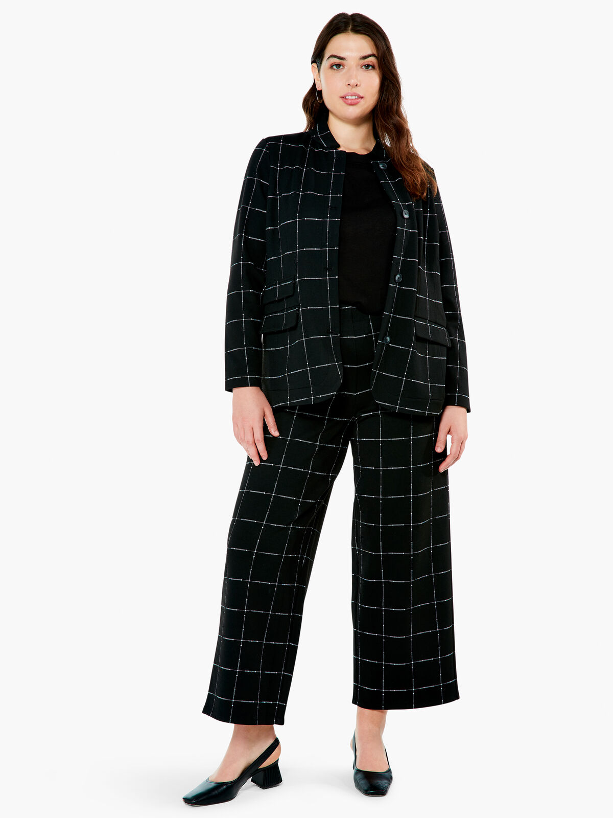  NIC+ZOE Women's Etched Plaid Jacket, Black Multi, XS :  Clothing, Shoes & Jewelry