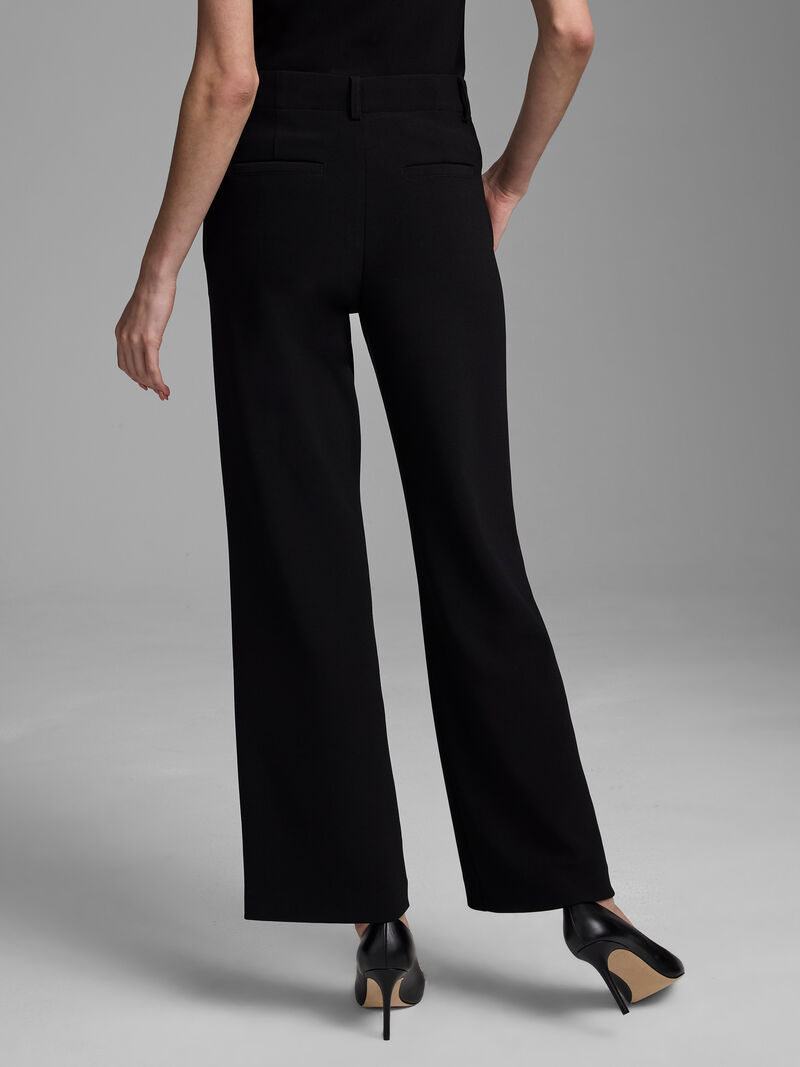 Woman Wears 31" Knit Scuba Wide-Leg Trouser image number 4