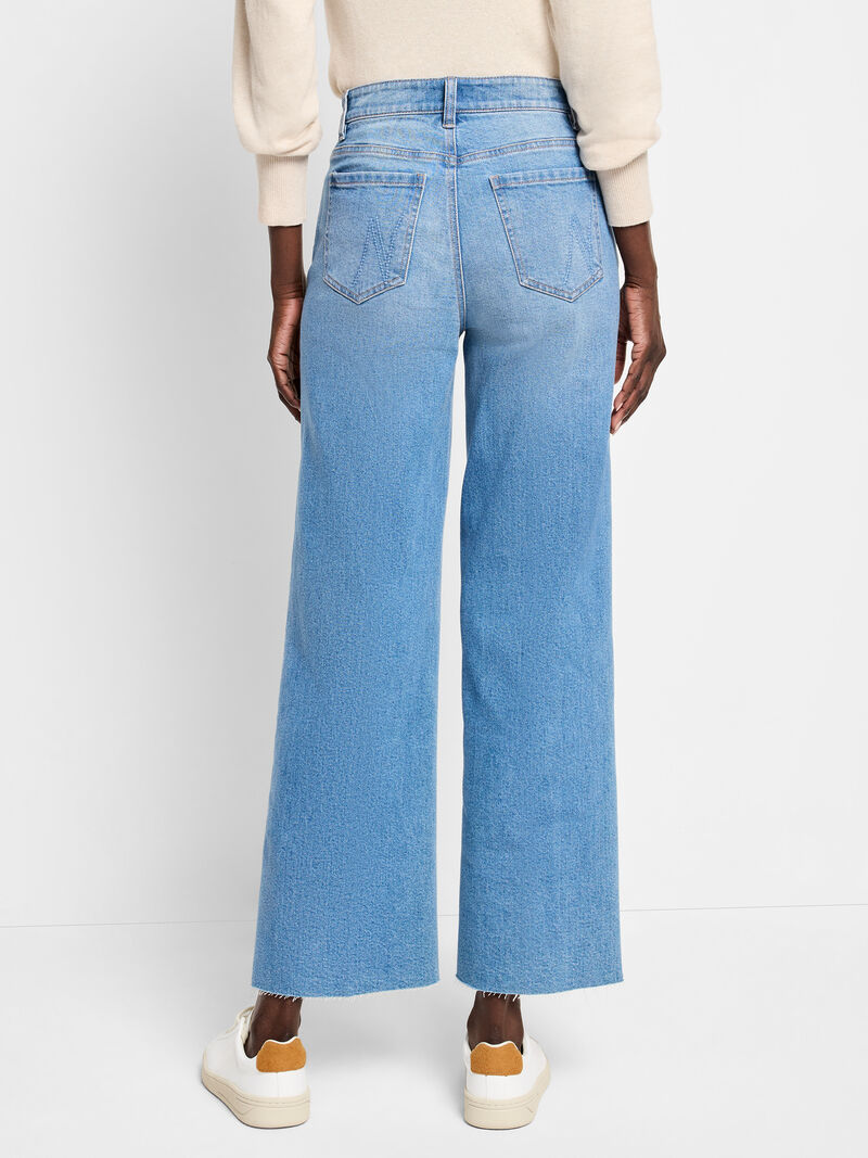 Woman Wears NZ Denim 28" Weekend Wide Leg Jeans image number 4