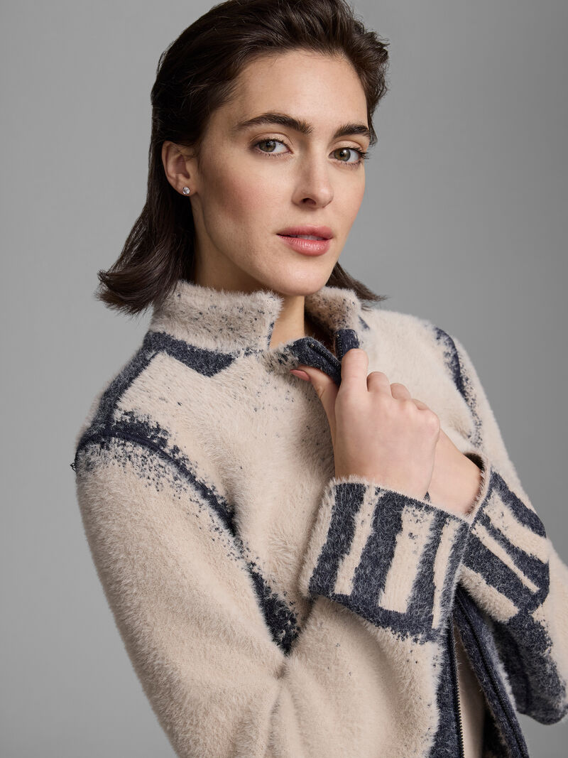 Woman Wears Textured Double Knit Jacket image number 0