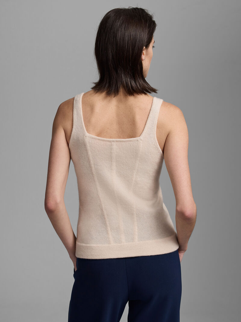 Woman Wears Luxe Cashmere Corset Tank image number 4