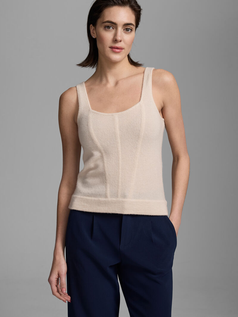 Woman Wears Luxe Cashmere Corset Tank image number 0