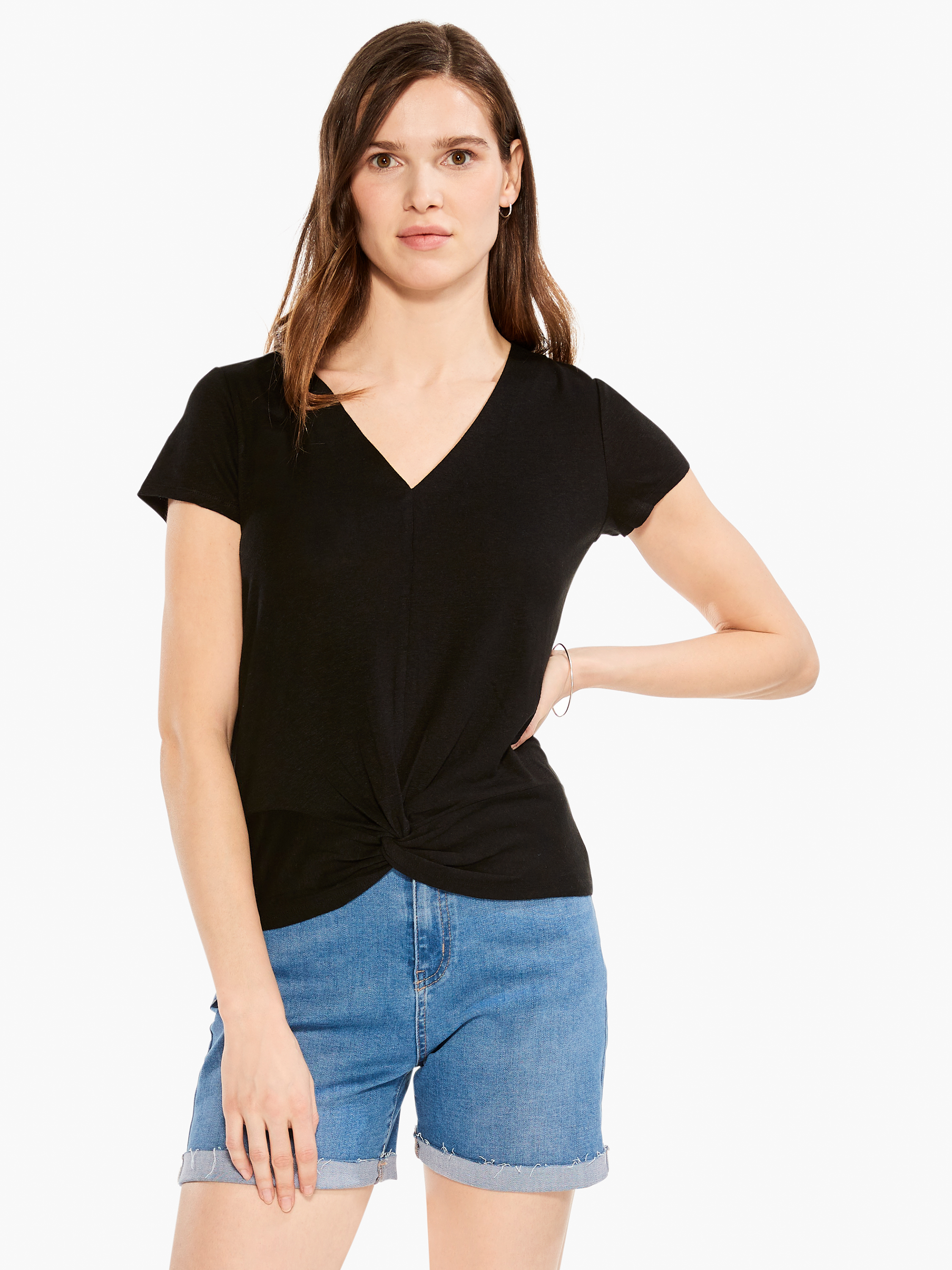 NZT Short Sleeve Knotted V Tee