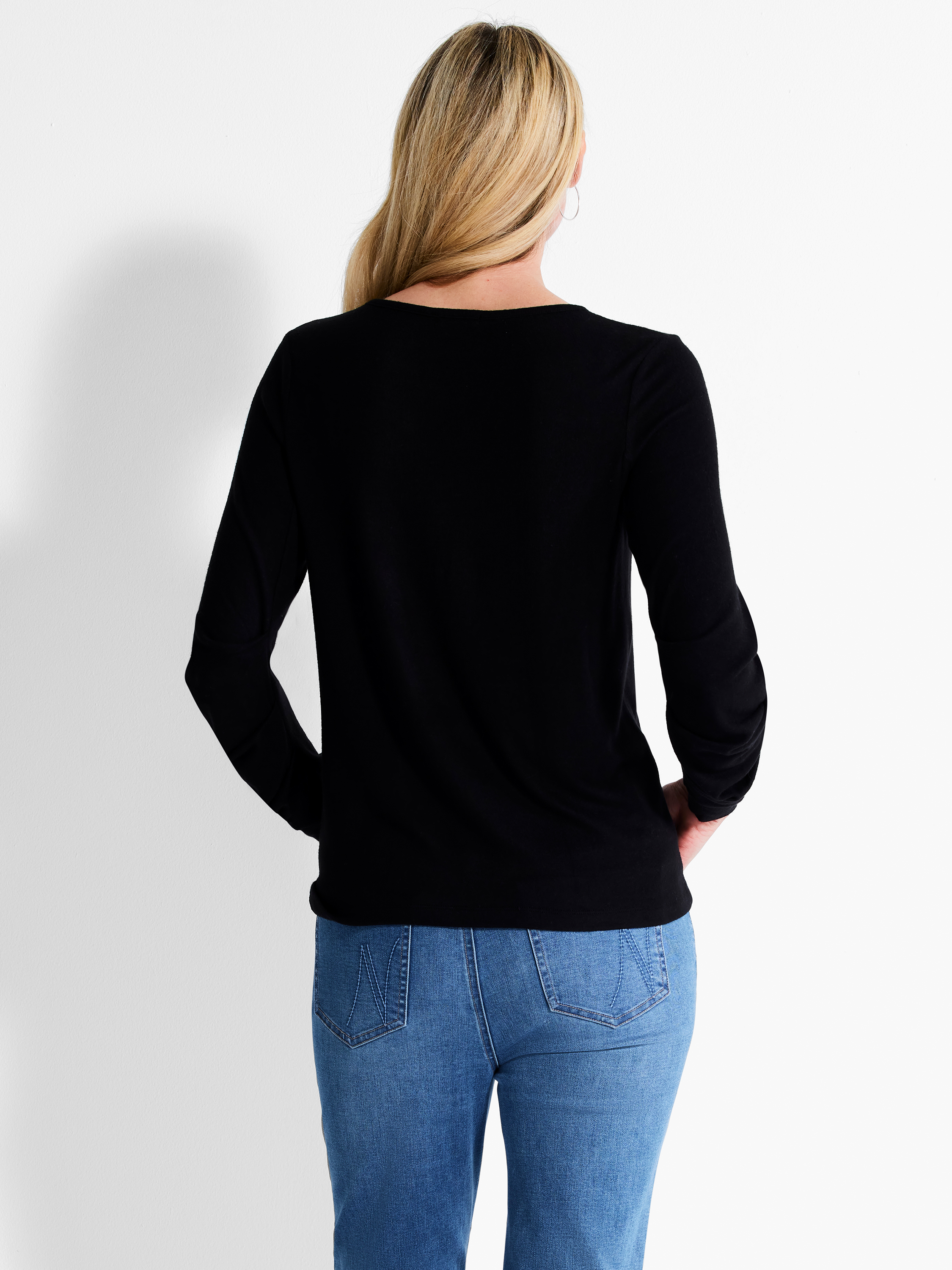NZT Sweet Dreams Ruched Sleeve Crew Neck