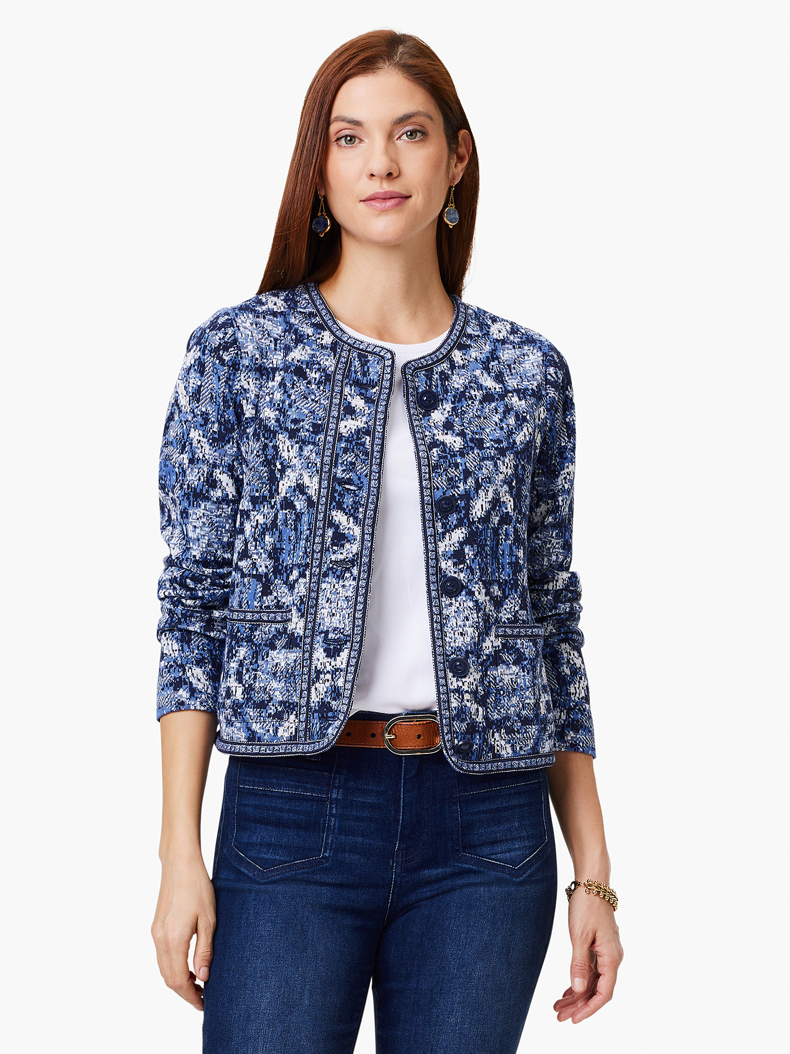 Indigo Geo Knit Jacket