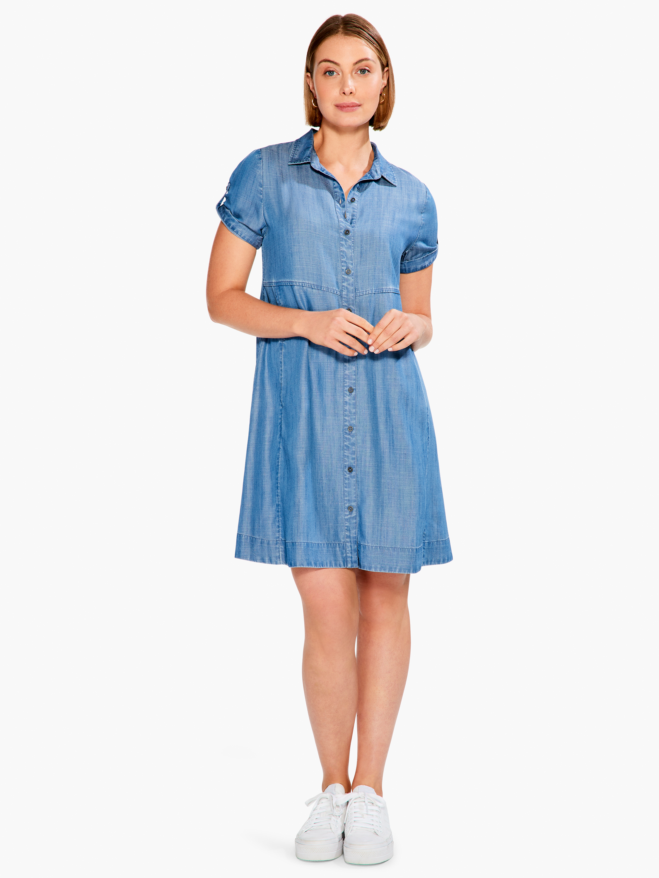 Drapey Denim Shirt Dress