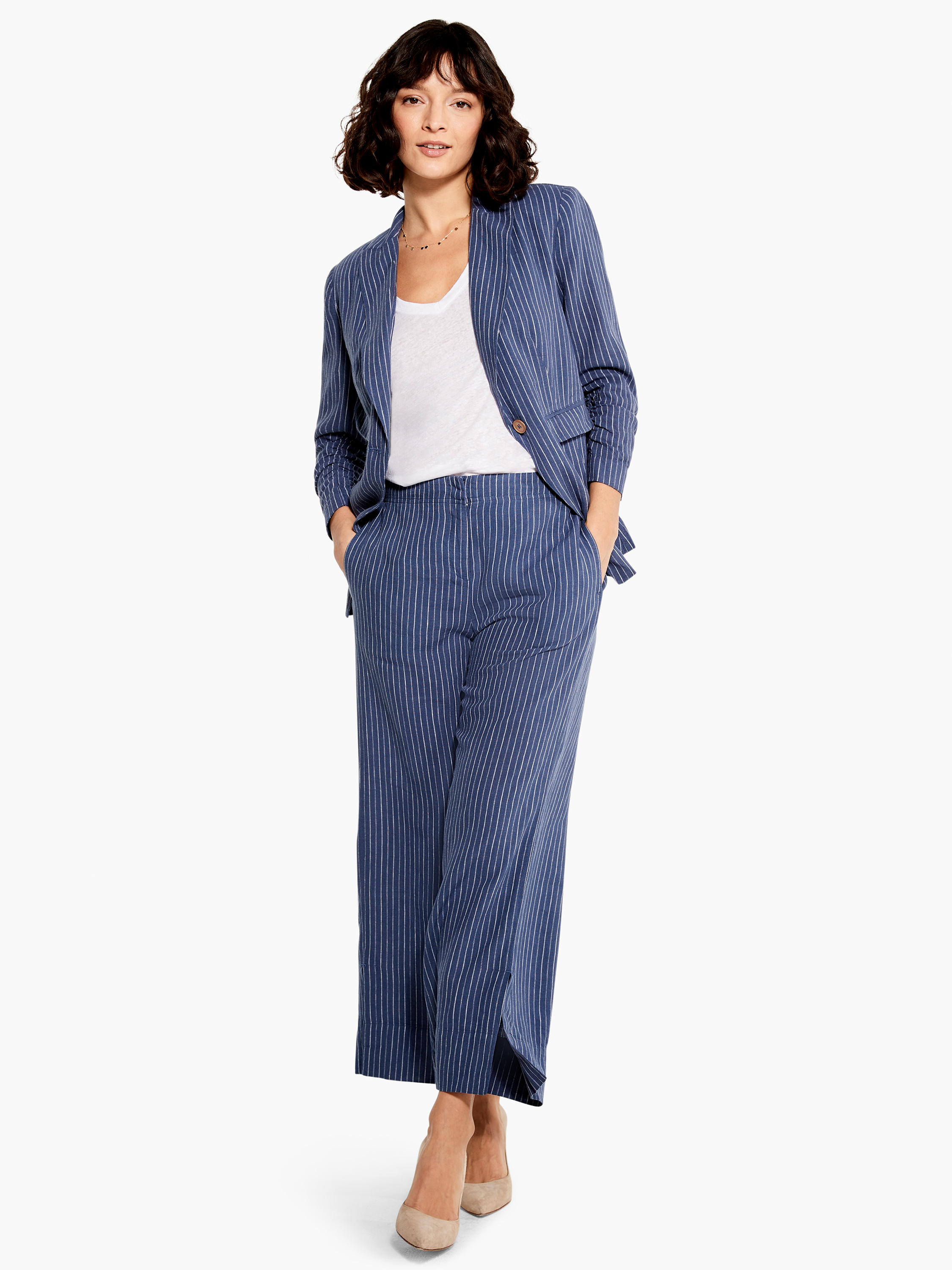 Cotton Poplin Relaxed Ankle Pant