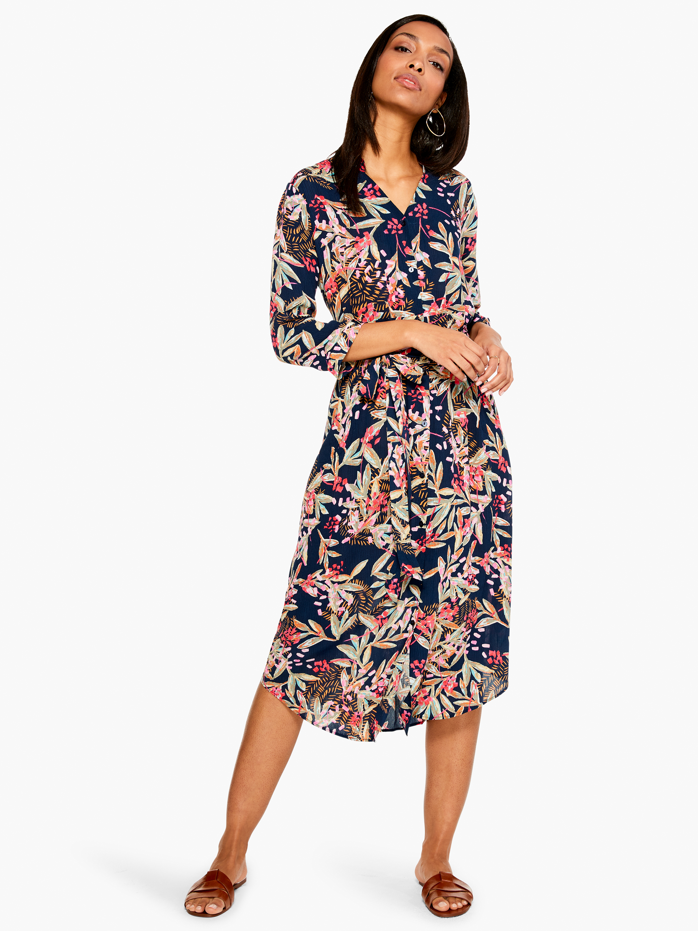 Nic + Zoe Stamped Flowers Shirt Dress – Yacoubian Tailors